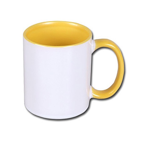 dosublimacji.pl - White mug - yellow interior and ear COMBO
