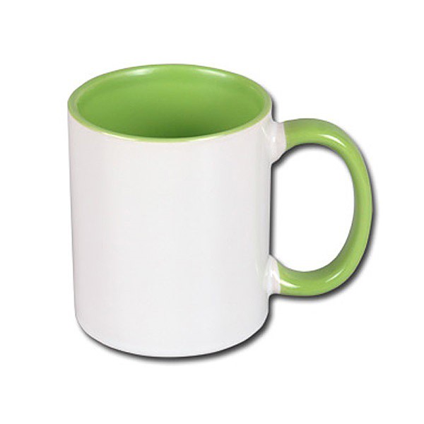 dosublimacji.pl - White mug - light green interior and ear COMBO