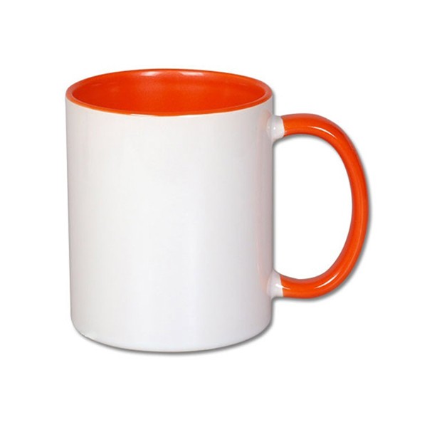 dosublimacji.pl - White mug - orange interior and ear COMBO